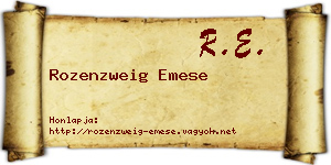 Rozenzweig Emese névjegykártya